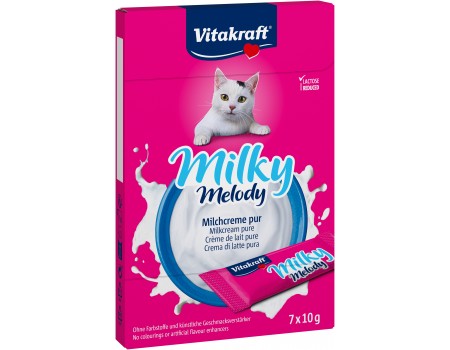 Крем-снек Vitakraft Milky Melody Pur, для котів, з вершками, знижений вміст лактози, 7*10 гр