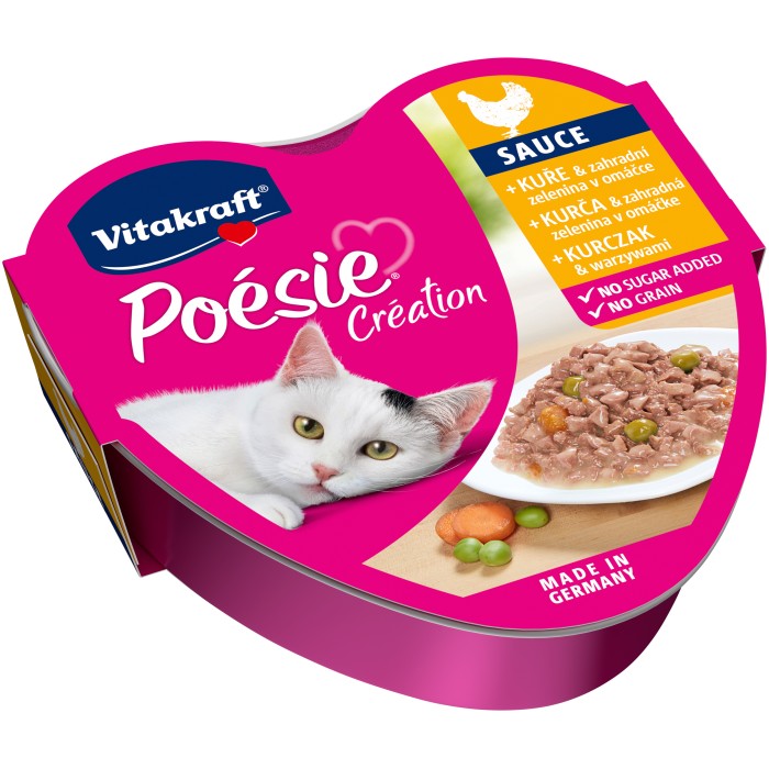 Корм вологий Vitakraft Poesie Creat, для котів, з куркою та овочами в соусі, 85 г