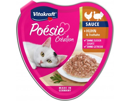 Вологий корм Vitakraft Poesie Creat, для котів, з куркою та індичкою в соусі, 85 г