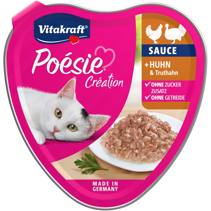 Вологий корм Vitakraft Poesie Creat, для котів, з куркою та індичкою в соусі, 85 г