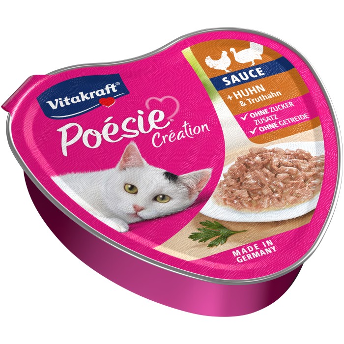 Вологий корм Vitakraft Poesie Creat, для котів, з куркою та індичкою в соусі, 85 г