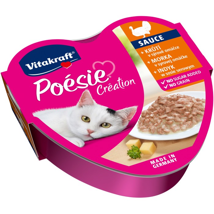 Корм вологий Vitakraft Poesie Creat, для котів, з індичкою та сиром в соусі, 85 г
