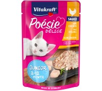 Влажный корм Vitakraft Poesie Del Junior, для котят, с курицей, кусочк..