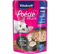 Вологий корм Vitakraft Poesie Delice, для котів, з сайдою, шматочки в ..