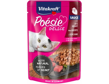 Вологий корм Vitakraft Poesie Delice, для котів, з серцем, шматочки в соусі , 85 г