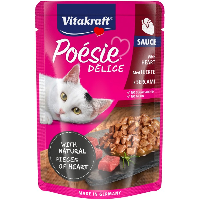 Вологий корм Vitakraft Poesie Delice, для котів, з серцем, шматочки в соусі , 85 г