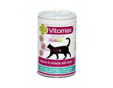 VITOMAX для вовни котів з біотином, 150г 300таб