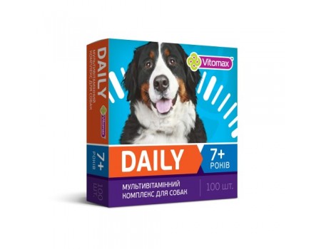 VITOMAX DAILY 7+ профілактичні вітаміни для собак старше 7 років, 100 табл (50г)