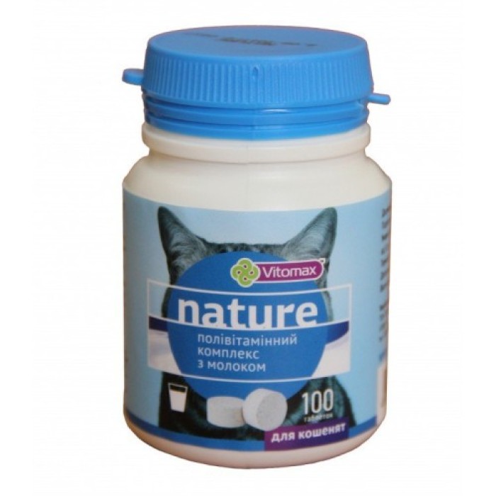  VITOMAX поливитаминный комплекс Nature для котов  с молоком, 100 табл (50г)