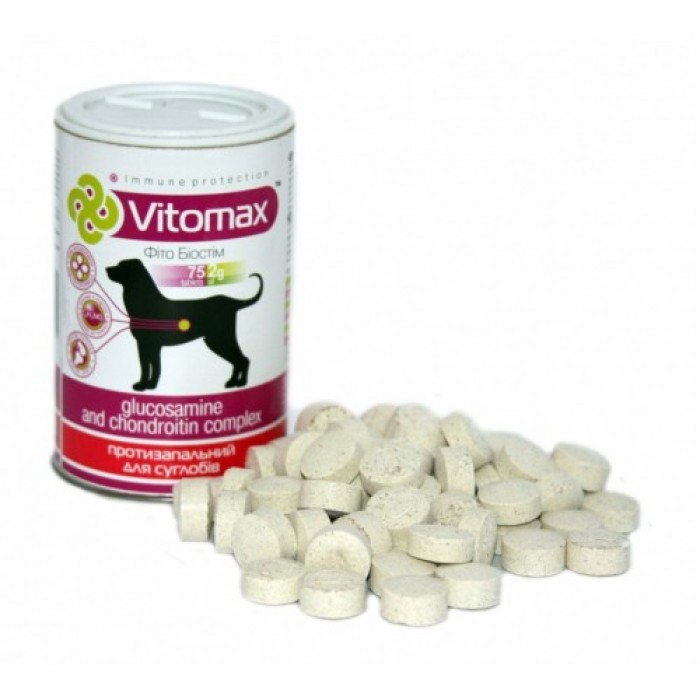 VITOMAX противовоспалительный комплекс для суставов собак, 150г   75 таб.