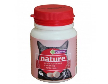  VITOMAX поливитаминный комплекс Nature для котов  с кроликом, 100 табл (50г)