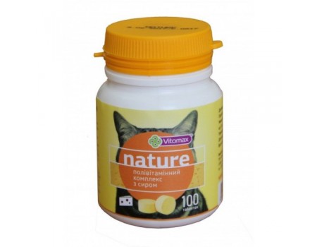  VITOMAX поливитаминный комплекс Nature для котов  с сыром, 100 табл (50г)