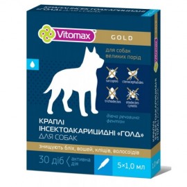 VITOMAX GOLD ИНСЕКТОАКАРИЦИДНЫЕ капли на холку для собак крупных пород..
