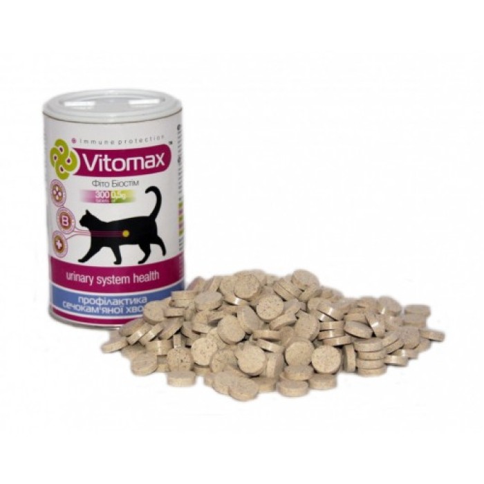 VITOMAX для профілактики сечокам'яної хвороби котів, 150г 300таб.