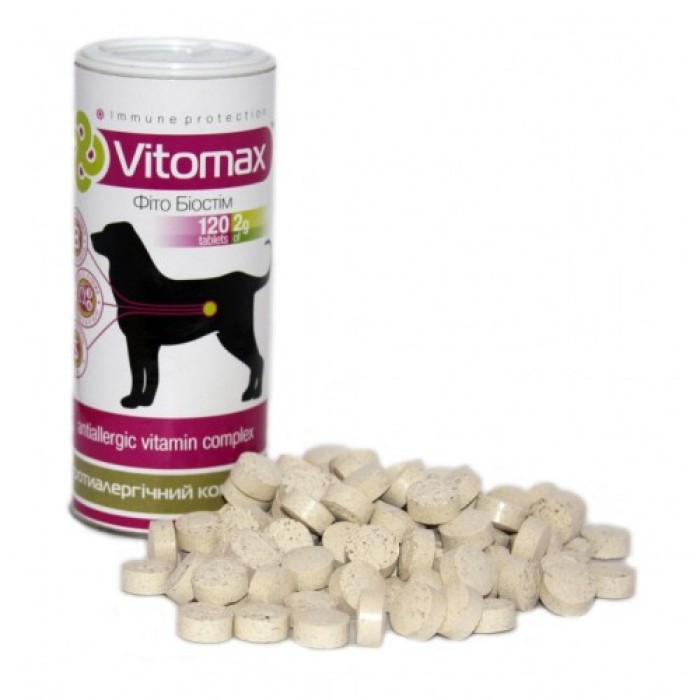 VITOMAX противоаллергенный комплекс для собак, 240г   120 таб.