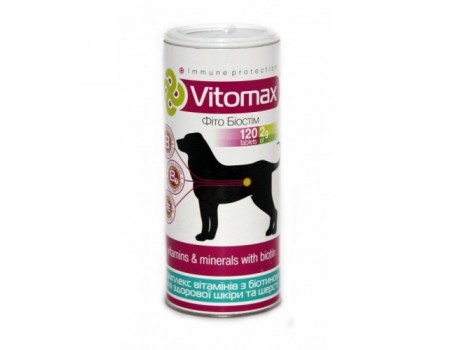 VITOMAX для шерсти собак с биотином, 240г   120таб