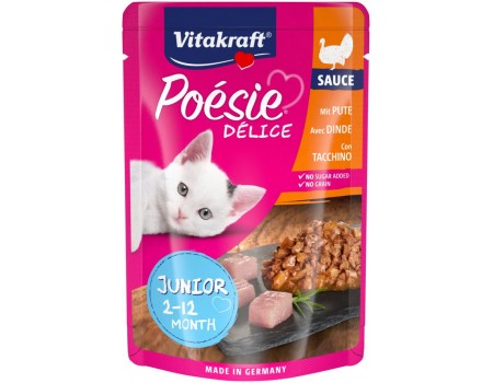 Вологий корм Poesie Delice pouch 85г індичка в соусі, для кошенят