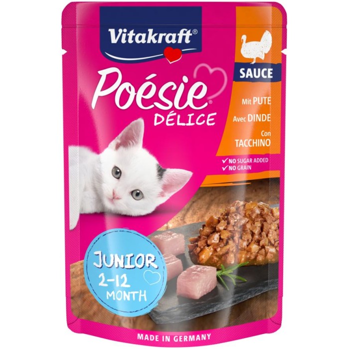 Влажный корм Poesie Delice pouch 85г индейка в соусе, для котят