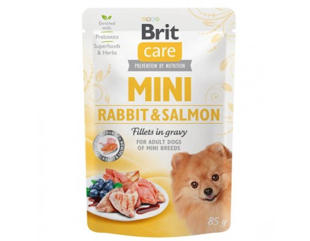 Brit Care Mini Dog pouch 85g филе кролика и лосося в соусе 