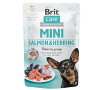 Brit Care Mini Dog pouch 85g филе лосося и сельди в соусе ..