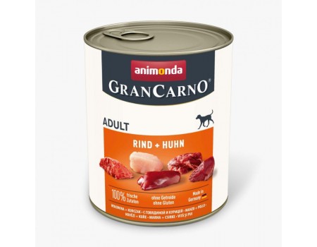 Влажный корм Animonda GranCarno Adult, для взрослых собак, с говядиной и курицей 400 г
