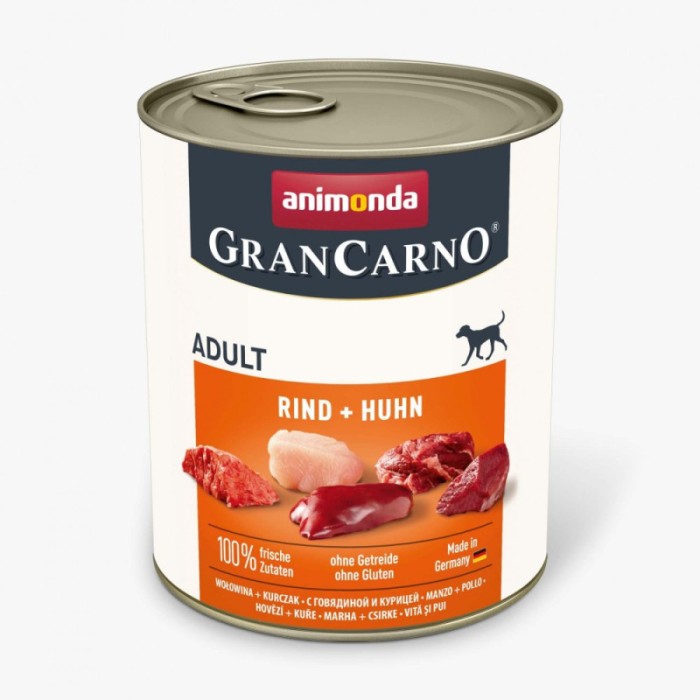 Влажный корм Animonda GranCarno Adult, для взрослых собак, с говядиной и курицей 400 г