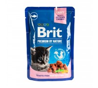 Вологий корм Brit Premium Cat pouch для кошенят, біла риба, 100 г ..