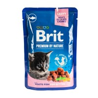Вологий корм Brit Premium Cat pouch для кошенят, біла риба, 100 г 