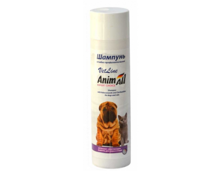 Шампунь AnimAll VetLine с хлоргексидином и кетоконазолом для собак и кошек, 250 мл
