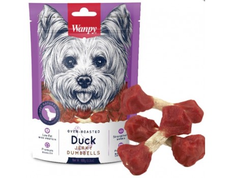 Wanpy Duck Jerky Dumbbells ВАНПІ КІСТКА-ГАНТЕЛЬ З В'ЯЛЕНОЮ КАЧКОЮ ласощі для собак, 0,1 кг