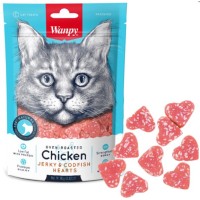 Wanpy Chicken Jerky & Codfish Hearts ВАНПІ СЕРДЦЯ КУРИЦЯ З ТРІСКОЮ ласощі для котів, 0.08 кг