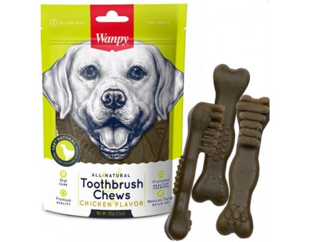 Wanpy Toothbrush Chews Chicken ВАНПИ ЗУБНАЯ ЩЕТКА жевательное лакомство для собак, 0,1 кг
