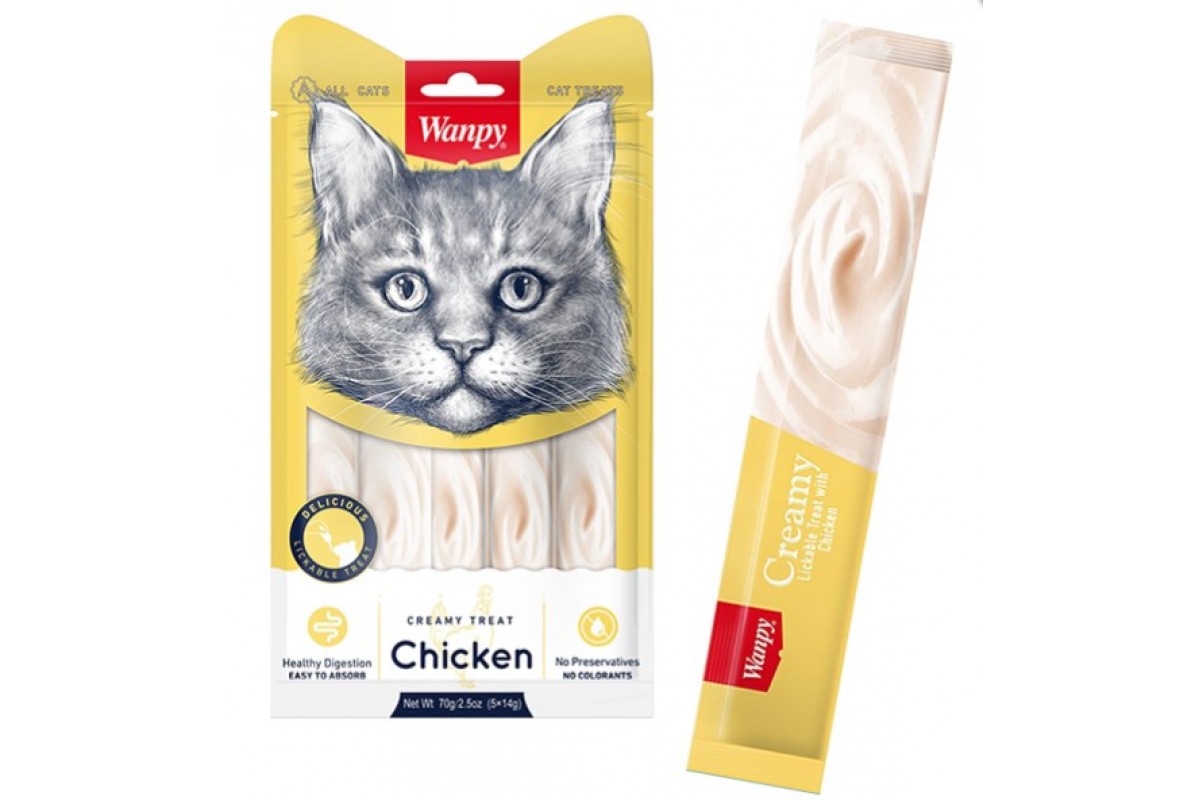 Wanpy Creamy Lickable Treats Chicken ВАНПИ КУРИЦА жидкое лакомство