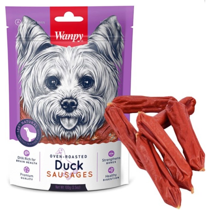 Wanpy Duck Sausages ВАНПИ СОСИСКИ С УТКОЙ лакомство для собак, 0.1 кг