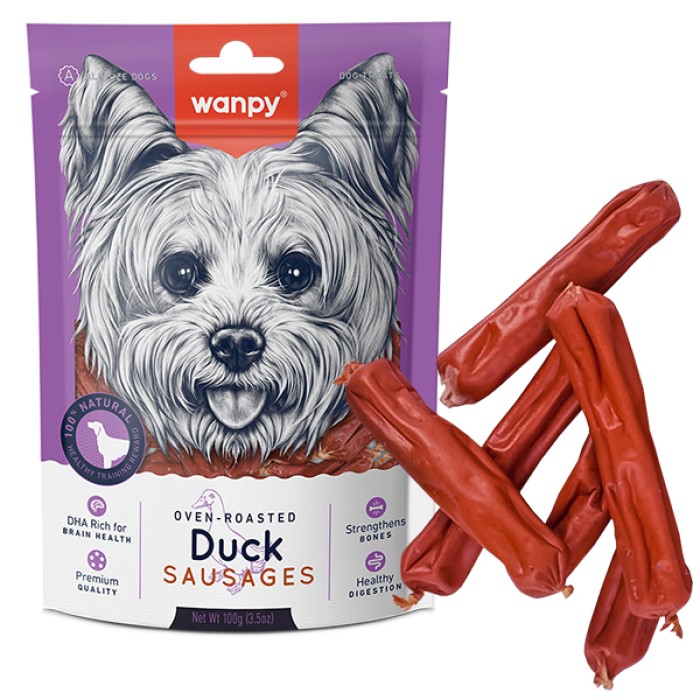 Wanpy Duck Sausages ВАНПИ СОСИСКИ С УТКОЙ лакомство для собак, 0.1 кг