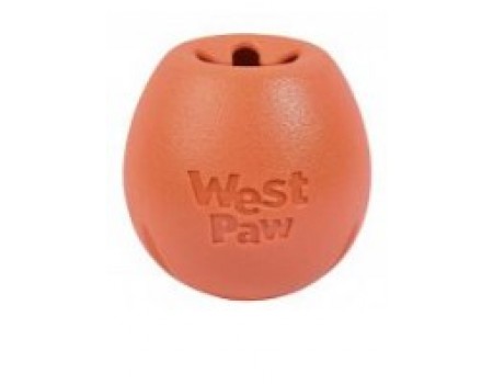 Игрушка-кормушка для собак West Paw Zogoflex Echo Rumbl, малая, оранжевая, 8 см