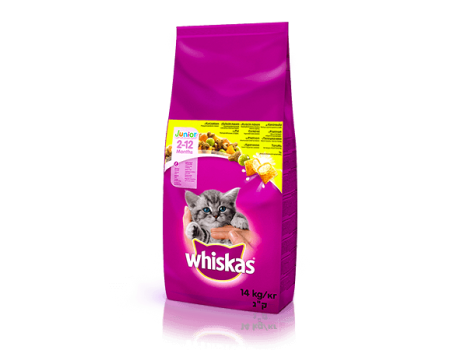 Whiskas Junior подушечки с кремовой начинкой для котят, беременных и кормящих кошек (с курицей) 14кг