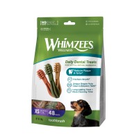 Лакомство Whimzees Toothbrush в форме зубной щетки, для собак, XS, 48 шт