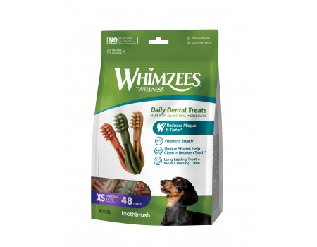 Ласощі Whimzees Toothbrush у формі зубної щітки для собак XS 48 шт