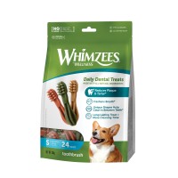 Лакомство Whimzees Toothbrush в форме зубной щетки, для собак, S, 24 шт