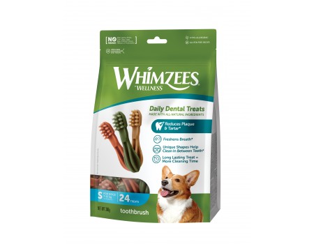 Ласощі Whimzees Toothbrush у формі зубної щітки для собак S 24 шт