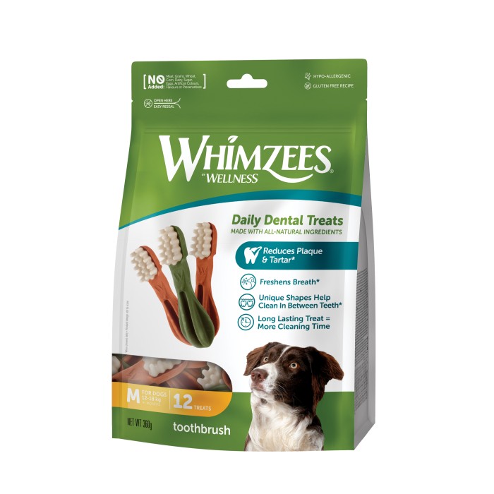 Ласощі Whimzees Toothbrush у формі зубної щітки для собак M 12 шт