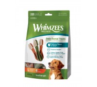 Лакомство Whimzees Toothbrush в форме зубной щетки, для собак, L, 6 шт..