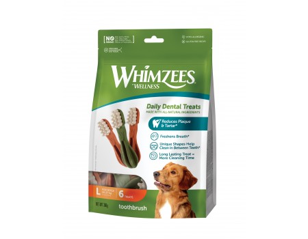 Ласощі Whimzees Toothbrush у формі зубної щітки для собак L 6 шт