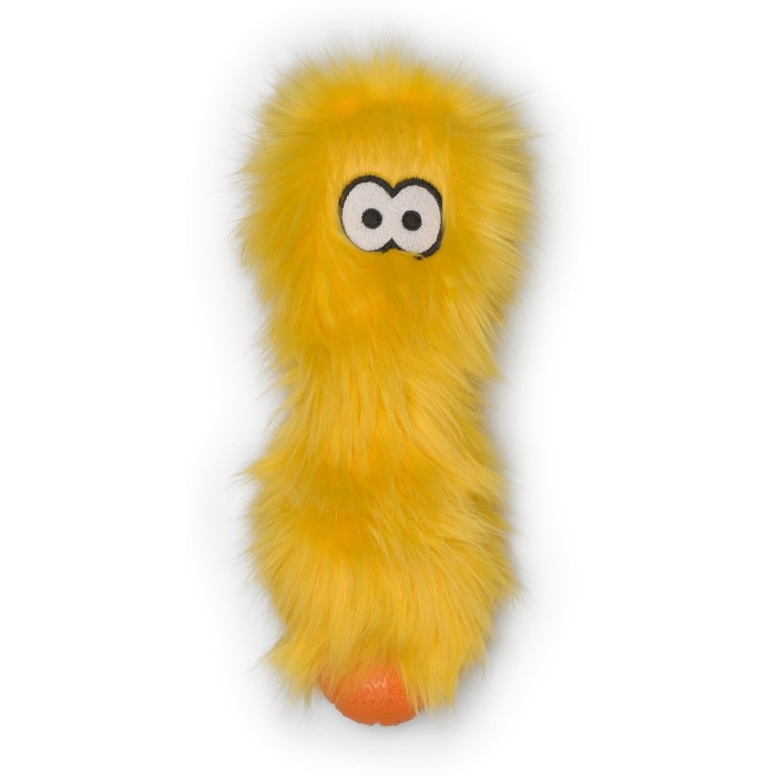 Игрушка для собак WEST PAW Custer Lemon/Кастер, пушистый, пищалка, лимонный, 26 см