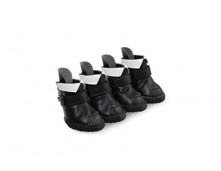 Ботинки RUISPET для малых пород собак, демисезонные с флисовой подкладкой 4 шт/упак. черные, 4,5x4,0 см, #3