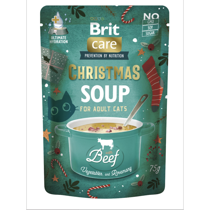 Корм вологий Brit Care Christmas Beef Soup для котів різдвяний суп з яловичиною 75 г