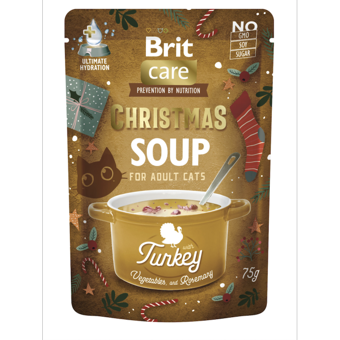 Корм вологий Brit Care Christmas Turkey Soup для котів різдвяний суп з індичкою 75 г