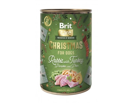 Корм вологий Brit Mono Protein Christmas Rabbit для собак різдвяна вечеря кролик 400 г