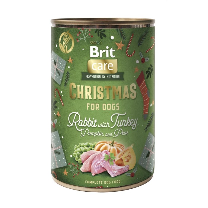 Корм вологий Brit Mono Protein Christmas Rabbit для собак різдвяна вечеря кролик 400 г